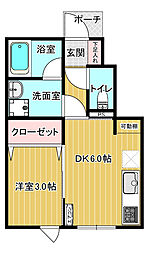 エターナル I 1DKの間取図画像