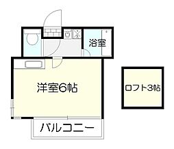 UEハウス六番館 1Kの間取図画像