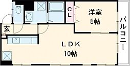 ラムール東二見 1LDKの間取図画像