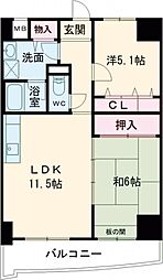 ベルフォーレ 2LDKの間取図画像