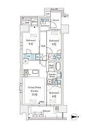 GRANPASEO丸の内 3LDKの間取図画像
