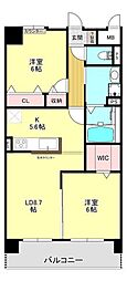 グラシア当知 2LDKの間取図画像