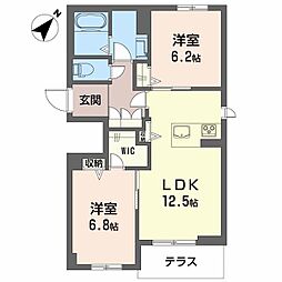 Garret 2LDKの間取図画像