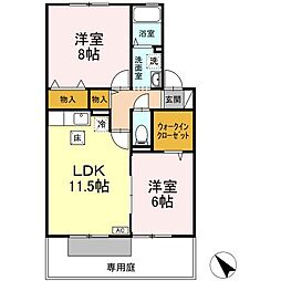 ヴェルドミール1 2LDKの間取図画像