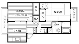 セトルイン杜 2DKの間取図画像