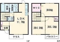 クレサン 3LDKの間取図画像