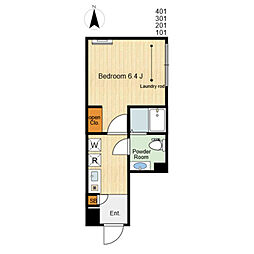 M's高円寺南5 1Kの間取図画像