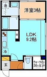 INTEGRAL KiKi 1LDKの間取図画像