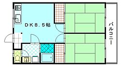 藤マンション 2DKの間取図画像
