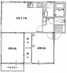 ラズベリーハウス3A 2LDKの間取図画像