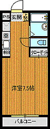 エスエスマンション ワンルームの間取図画像