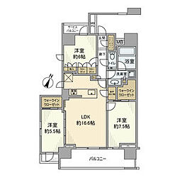クレヴィア新宿若松町 3LDKの間取図画像