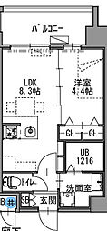 福岡市中央区渡辺通5丁目マンション 1LDKの間取図画像