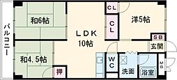 昭和ハイム南芳 3LDKの間取図画像