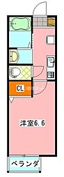グリーンヒルズ 1Kの間取図画像