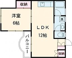 ヴィルヌーブ21 1LDKの間取図画像