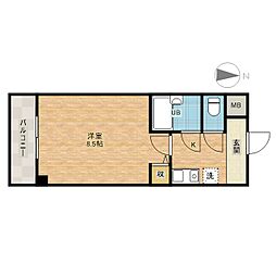メゾンアイーシャ 1Kの間取図画像