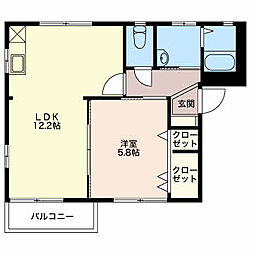 フレグランスフジサワA 1LDKの間取図画像