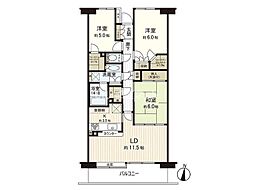 錦町パークホームズ 3LDKの間取図画像
