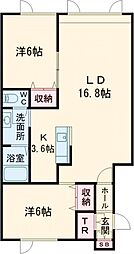 ブライトン 2LDKの間取図画像