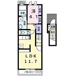 ビオーラ1 1LDKの間取図画像
