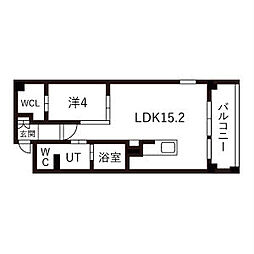 Legcy八事 1LDKの間取図画像
