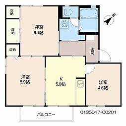 フォーレス神崎C 3Kの間取図画像