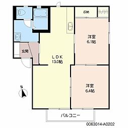 リーブル21A 2LDKの間取図画像