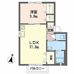 ストロベリー2B 1LDKの間取図画像