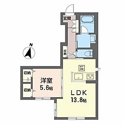 シャーメゾン奏 1LDKの間取図画像