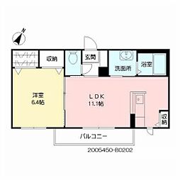 シャーメゾン・ヴィブレB 1LDKの間取図画像
