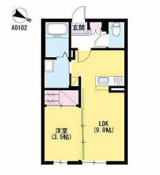 水前寺こまち 1LDKの間取図画像