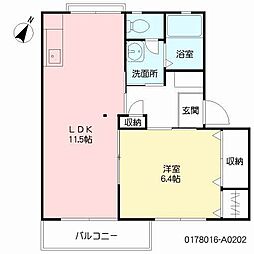 フォレストハイツ 1LDKの間取図画像