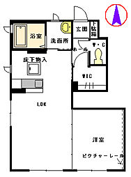 ウィダーホール25B 1LDKの間取図画像