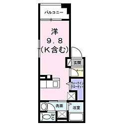ウィステリア ワンルームの間取図画像