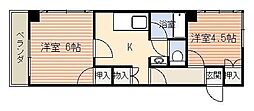 エクステンド武町 2Kの間取図画像