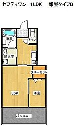 セフティワン 1LDKの間取図画像