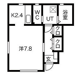 SouthFair 1Kの間取図画像