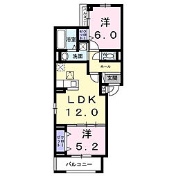 フロイデ 2LDKの間取図画像