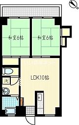 田中ビル 2LDKの間取図画像
