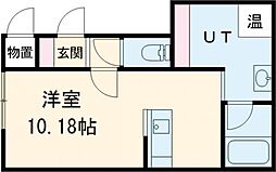 ガルル2 1Kの間取図画像