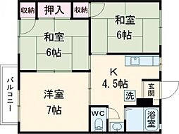 フレグランス南中山ビレッジH 3Kの間取図画像