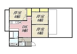 パーフン・デ・ラ・ルーン 3DKの間取図画像