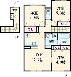 first sky M 3LDKの間取図画像