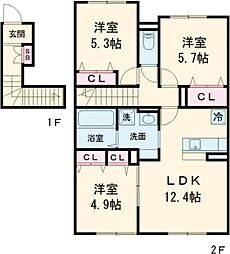 first sky M 3LDKの間取図画像
