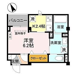 富士見市鶴瀬東1丁目マンション 1Kの間取図画像