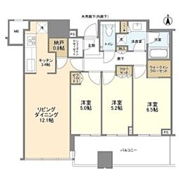 ラ・トゥール大阪梅田 3LDKの間取図画像