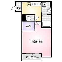 ハウスゲート桜 1Kの間取図画像
