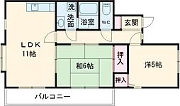ツカサロイヤルハイツ新屋敷 2LDKの間取図画像