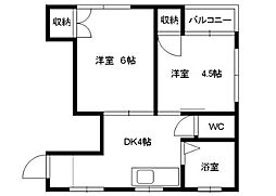 アイランドビル 2DKの間取図画像